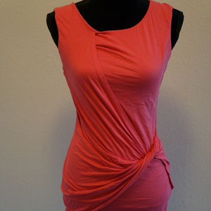 Bodycon draped peach/pink dress M (label: Velvet)